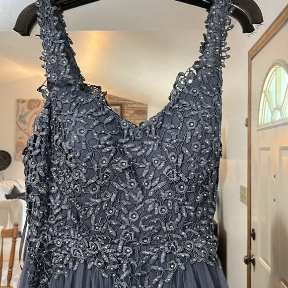 Slate Blue Gown Size 15 Say Yes TLC Formal Prom NWT - Picture 4 of 12